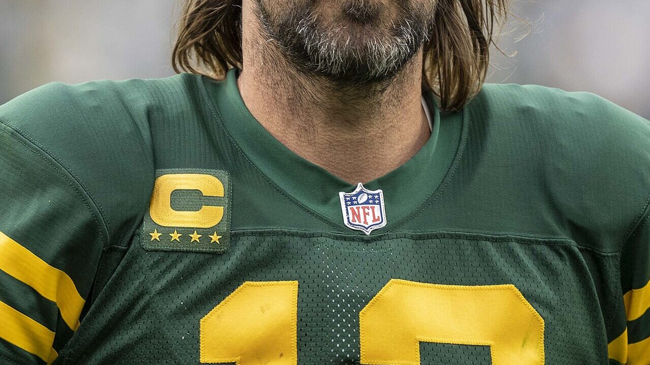 Quarterback Aaron Rodgers in uniform