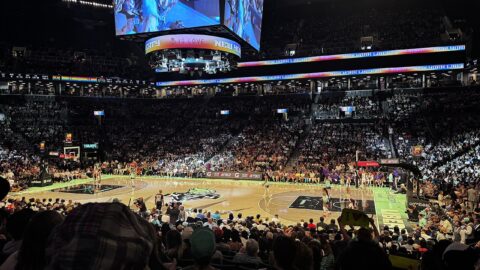The New York Liberty at Barclays Center, Brooklyn. Photo: WOWyerrr, via Wikimedia Commons (CC licence, see Commons file page).