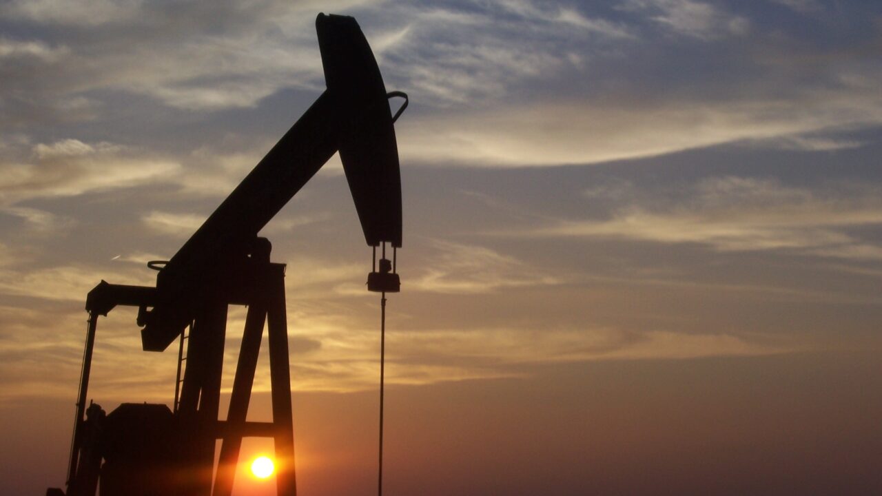 A pumpjack in West Texas. Photo: Eric Kounce, public domain, via Wikimedia Commons.