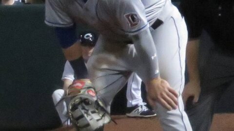 Jake Bauers of the Milwaukee Brewers on the basepaths during a game