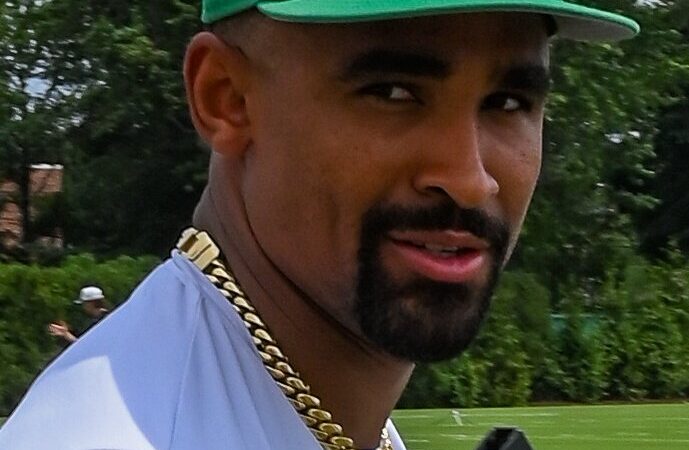 Jalen Hurts at Philadelphia Eagles training camp in 2025
